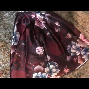 Flared skirt with pink and blue flowers